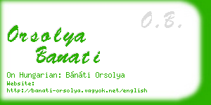 orsolya banati business card